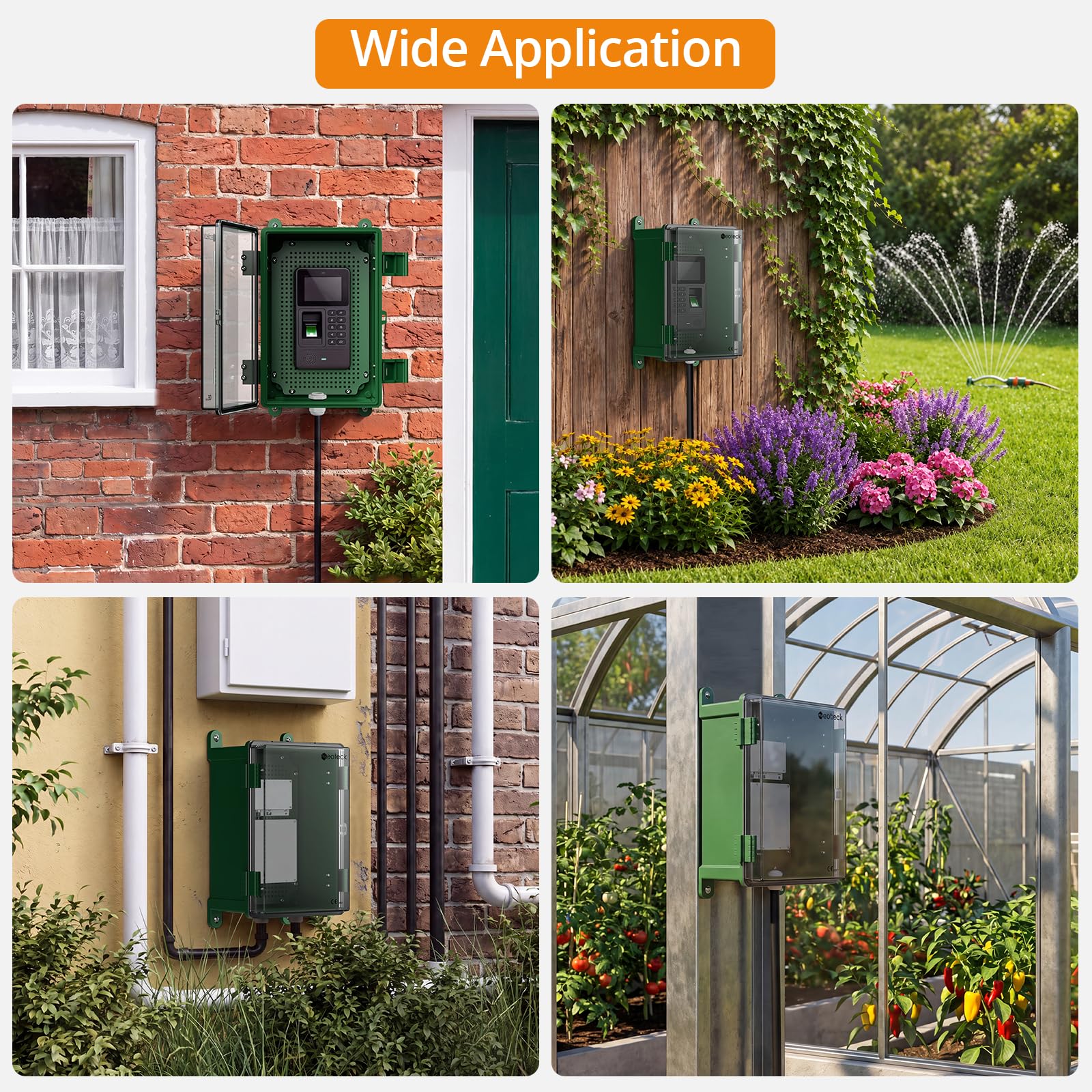 Neoteck Caja de Distribución Eléctrica IP67-Verde, Puerta Transparente