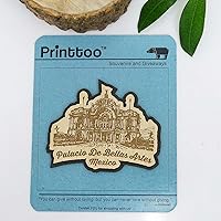 Vista 3 de Printtoo Palacio De Bellas Artes - Imán de madera grabado para nevera