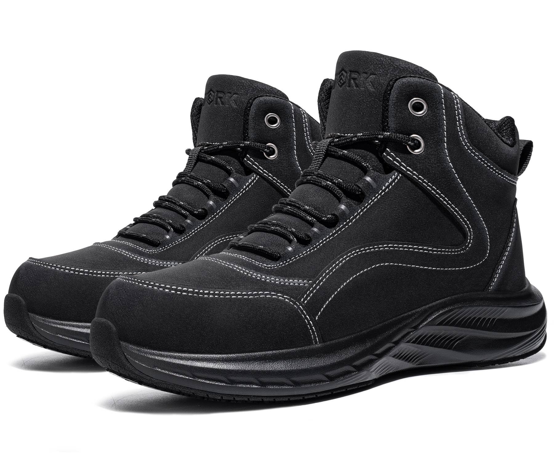 LARNMERN Arbeitsschuhe Sicherheitsschuhe Stiefel Herren Wasserdicht Rutschfester Stahlkappenschuhe