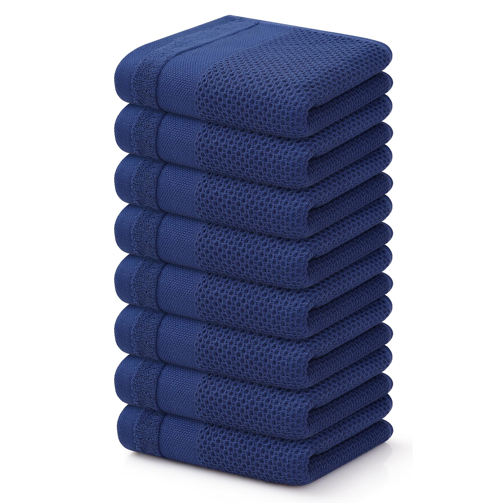 Homaxy Strofinacci da cucina in 100% cotone a nido d'ape, 33 x 71 cm, super assorbenti e lavabili in lavatrice, per asciugare i piatti, confezione da 8, colore: blu navy