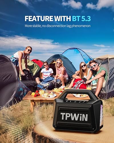 Miniatura 9 de Altavoz Bluetooth  Altavoces resistentes para exteriores de 80 W, IPX6 impermeable, tiempo de reproducción de 20 horas, graves profundos,