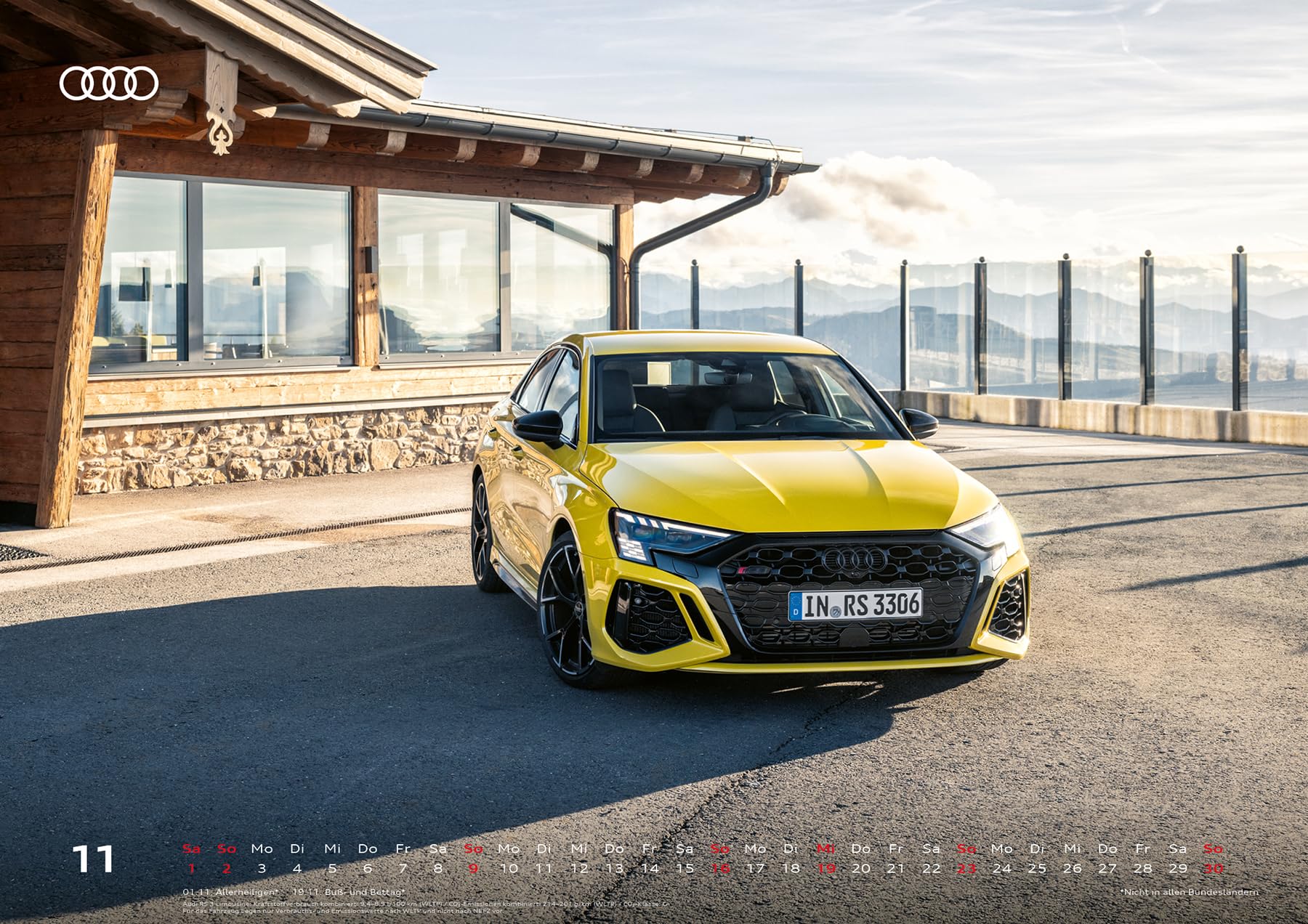 Audi Kalender 2025 DIN A2 60x42cm // Officially licensed by AUDI AG // TTRS RS3 RS4 RS5 RS6 RS7 R8 RSQ8 etron/Audi Sport/Premium Wandkalender
