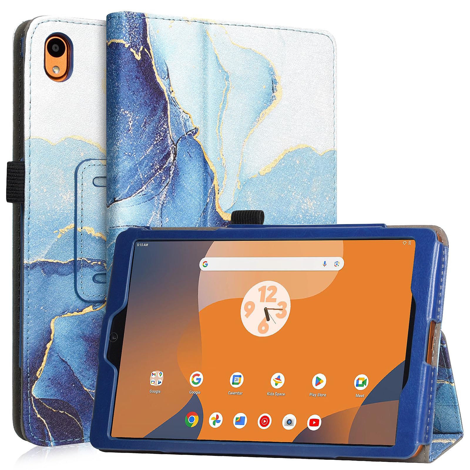 Caweet Case for Onn. 7 Inch Tablet Gen 4 (2024 Model: 100135924) - Premium Leather Folio Protective Stand Cover with Magnetic Closure, Dreamy Marble