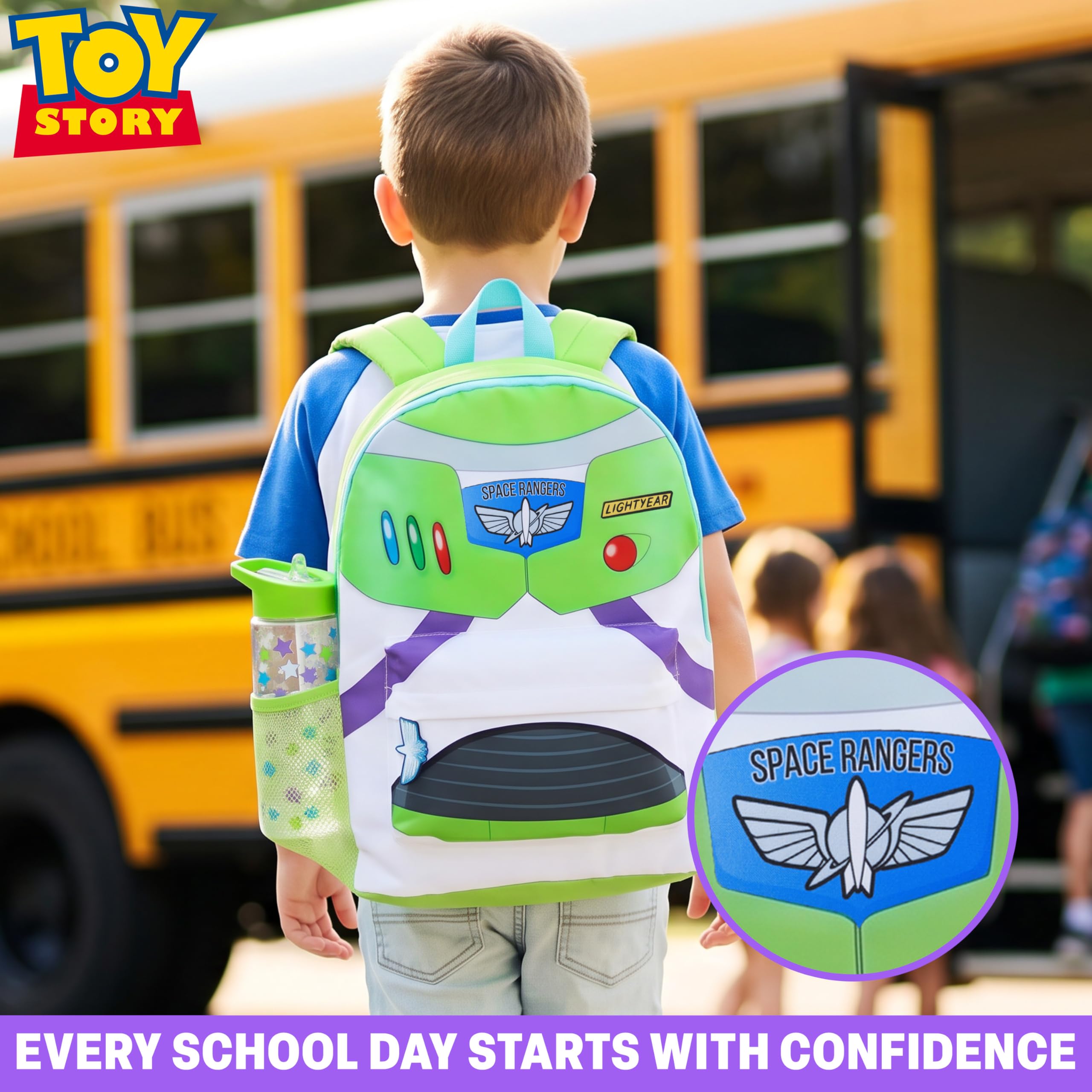 Get Trend Toy Story Buzz Lightyear Zaino Bambino con Borraccia 500ml, Set Zaino Scuola e Tempo Libero, Sport e Viaggio, Regalo Bambini (Multi Buzz)