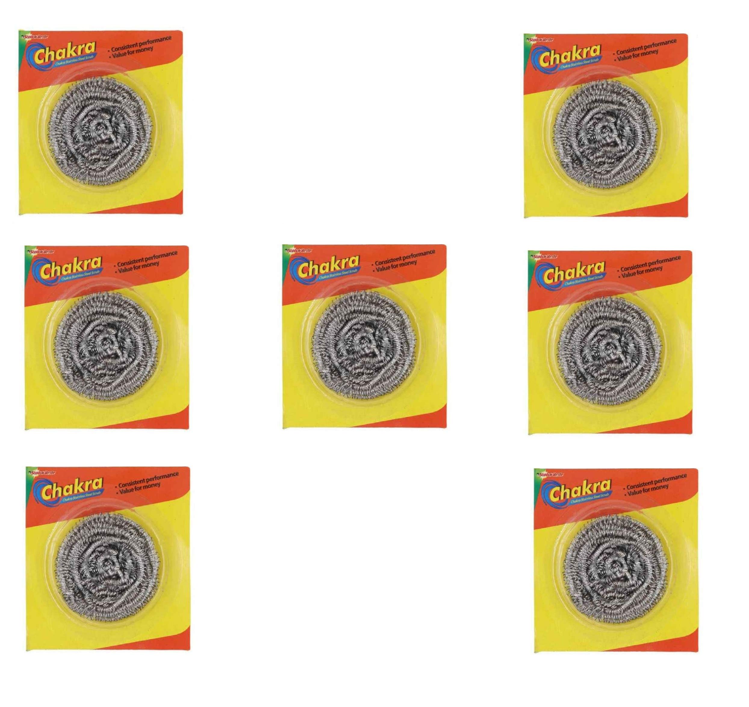 Scotch Brite Chakra Stainless Steel Scrub-Pack of 7