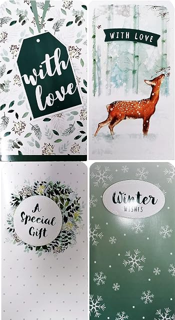 Christmas Money Wallet & Envelope, Forest Frost - Pack of 4