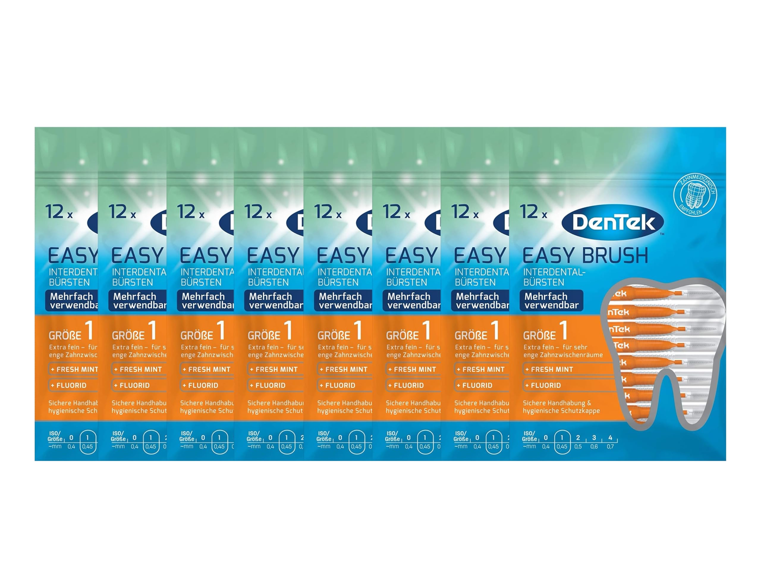 8 cepillos interdentales DenTek Easy Brush ISO: 1