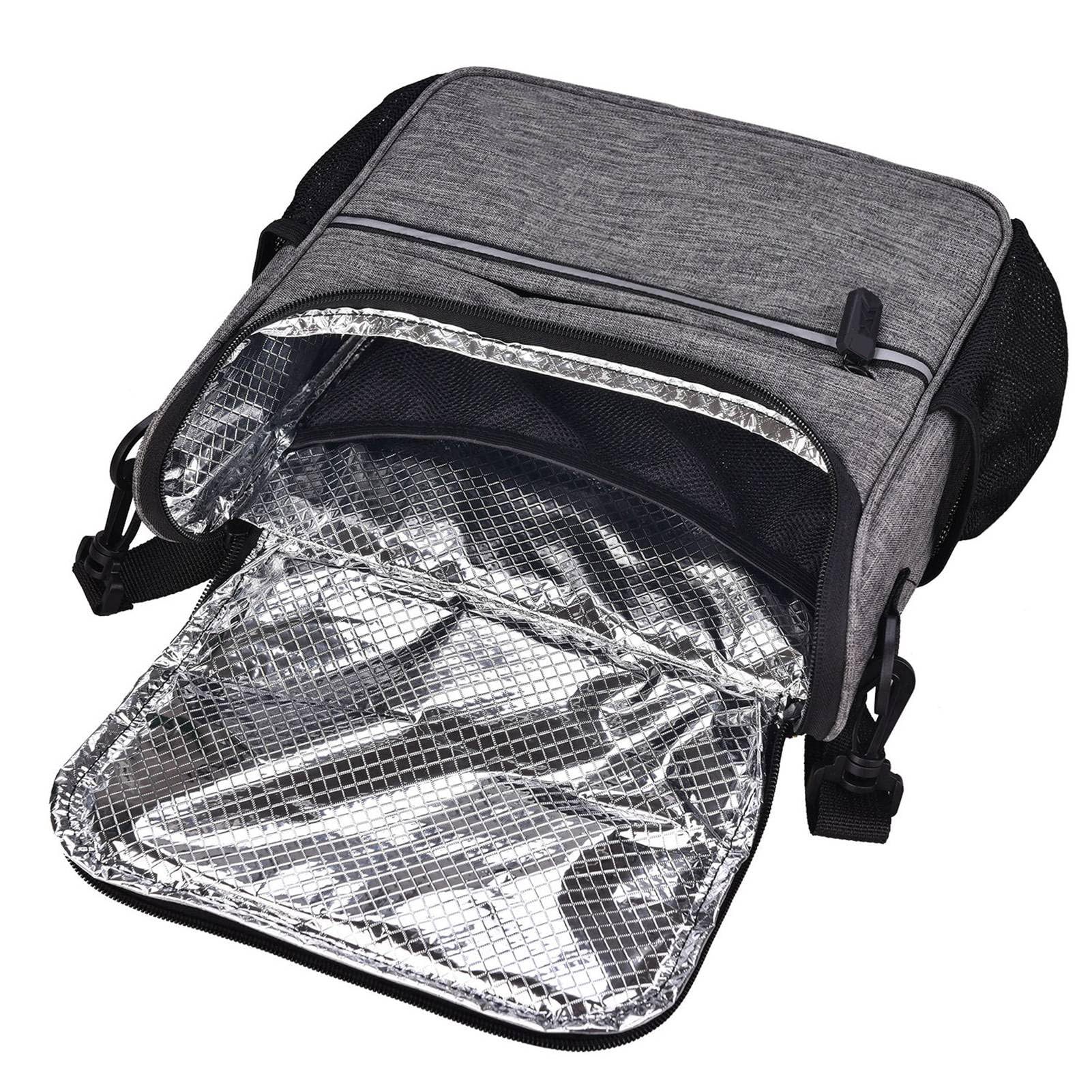 HUIOP Sac de guidon de vélo, sac isotherme étanche pour guidon de vélo, sac à bandoulière, sac de vélo de montagne, vélo de route, sac à bandoulière
