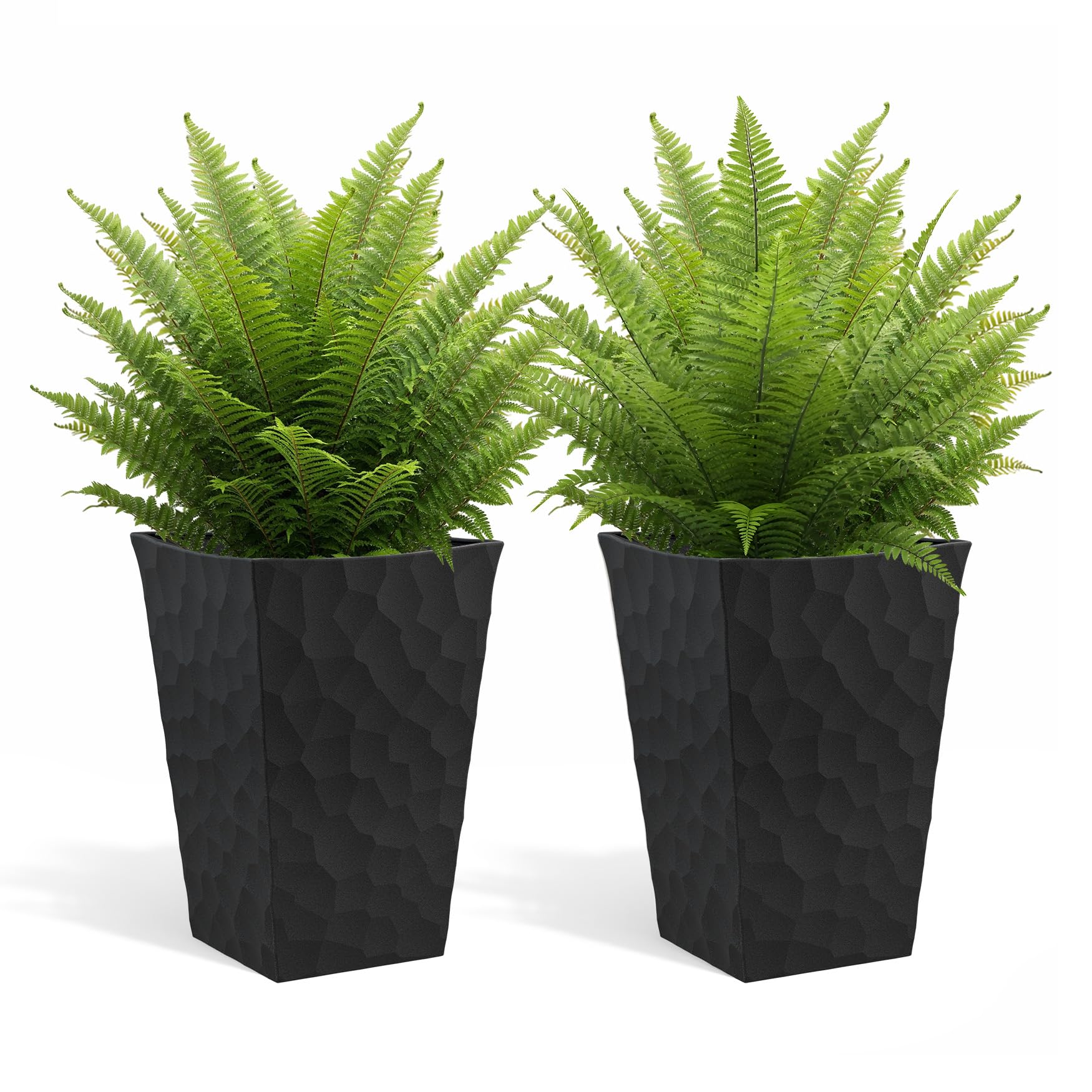Keter Stone tapered planter set in graphite