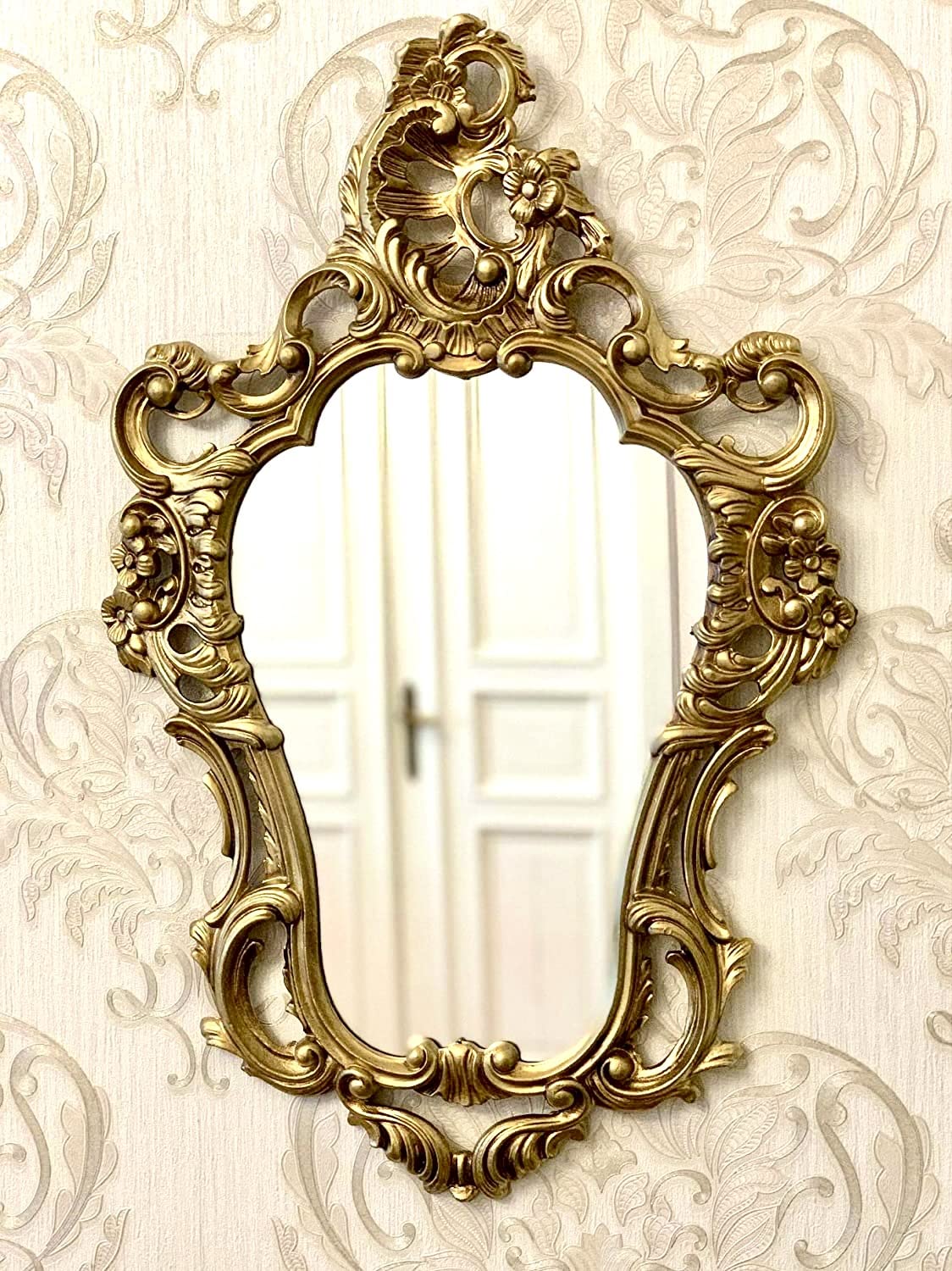 Generisch Specchio da parete barocco oro antico specchio da bagno, 50 x 76 cm, ovale