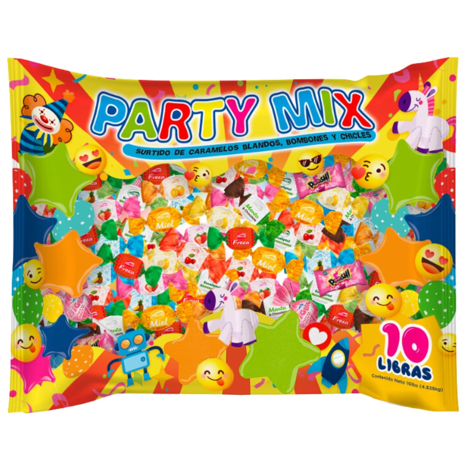 Ultimate Party Mix 10 Lb Bulk Candy Variety Chewy & Hard Candies, Lollipops, Fruit Chews Assorted Fruity Flavors Fun Size Sampler 160 oz