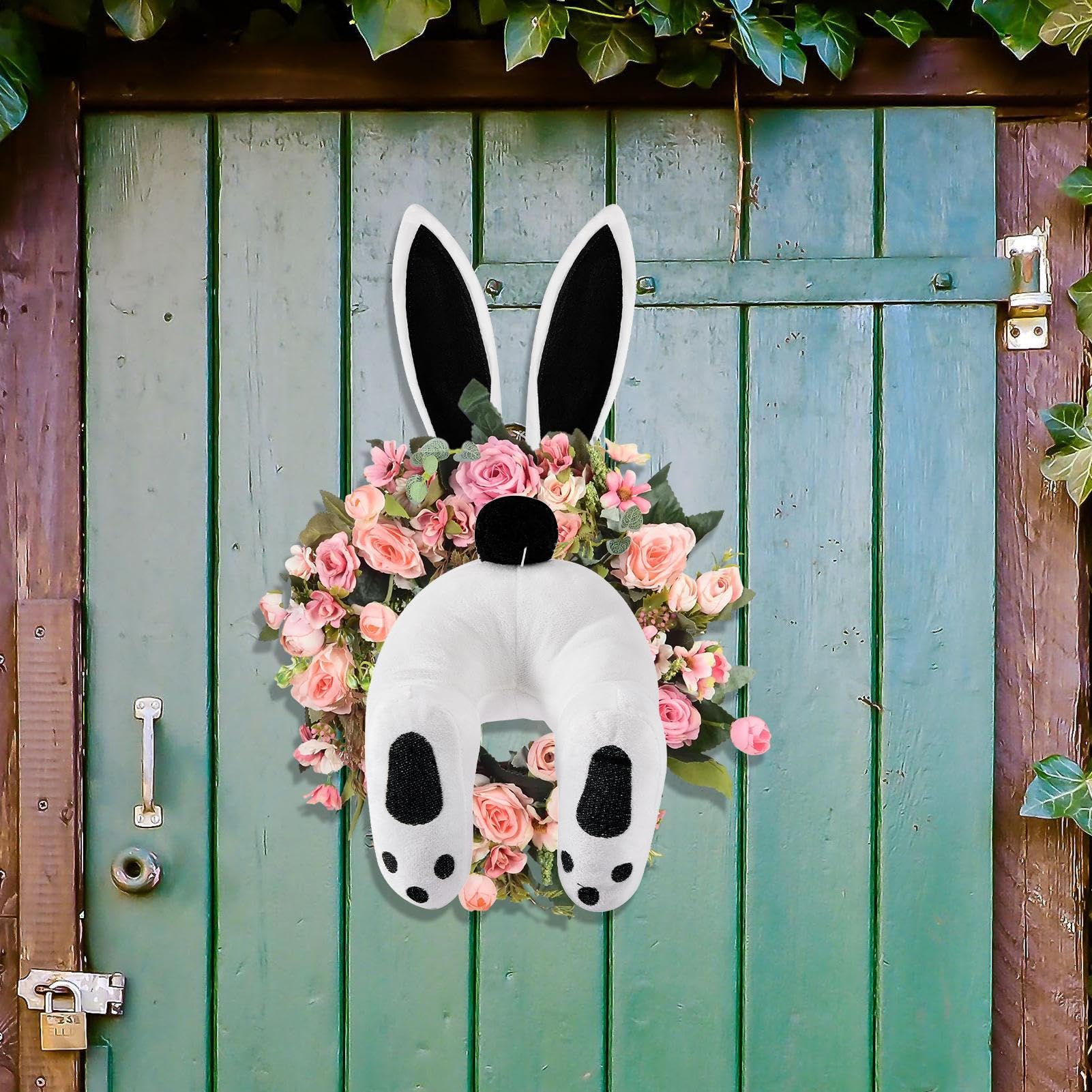 Scarica Coniglietto Carino con Ghirlanda di Fiori da Colorare Pagine da