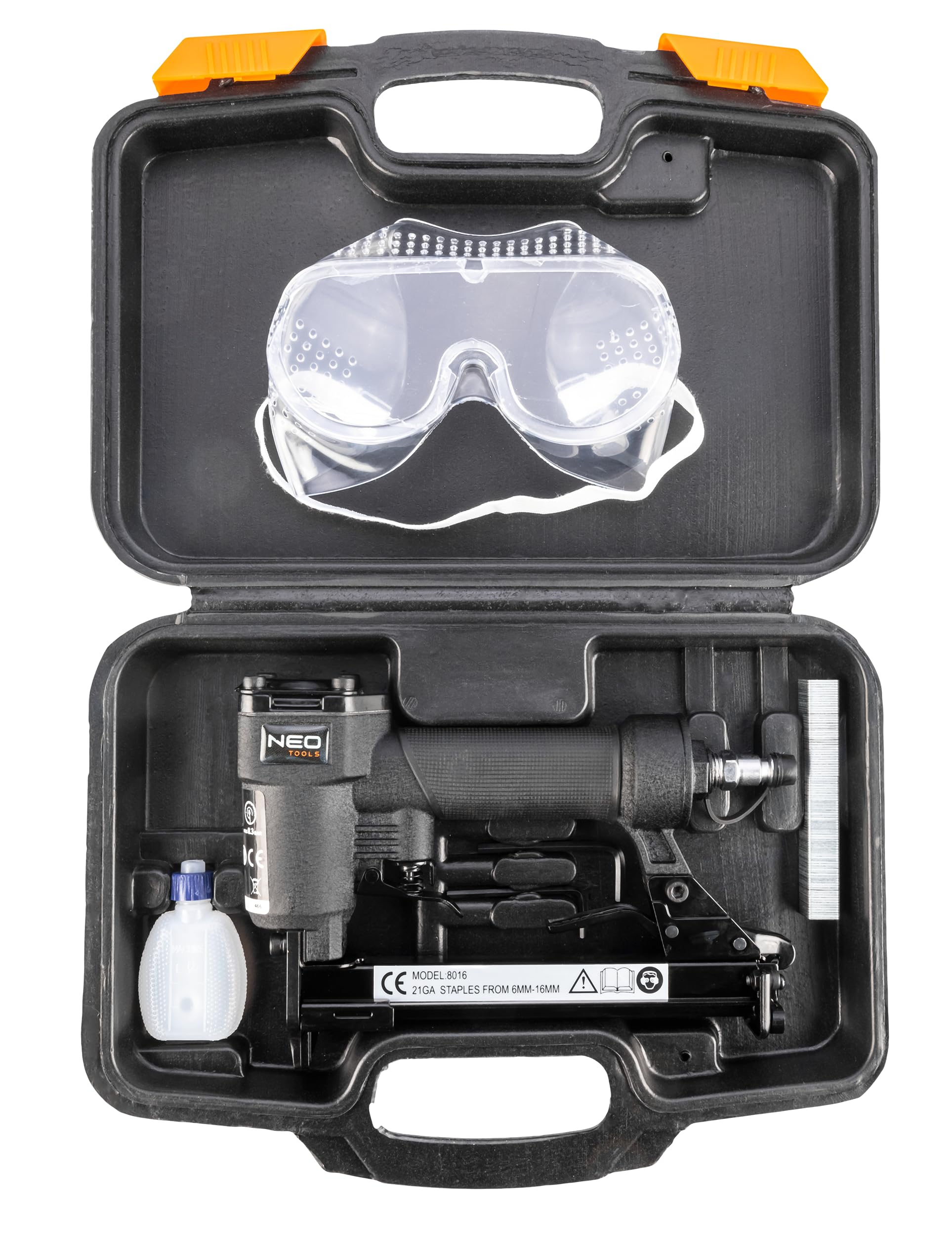 NEO TOOLS Grapadora neumática 6-16 mm/10-40 mm/15-50 mm (6-16 mm tipo 80)
