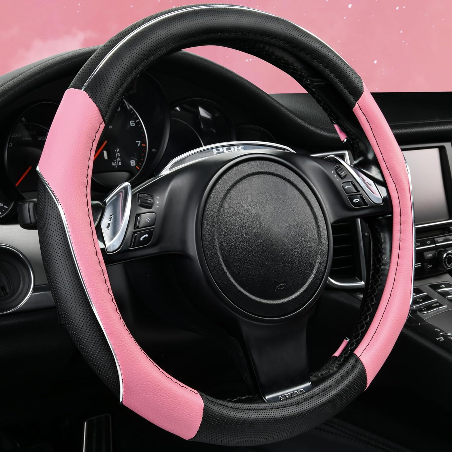 Lenkradbezug Auto - Universal 14-15 Zoll, Atmungsaktiv Und Rutschfest In Beige