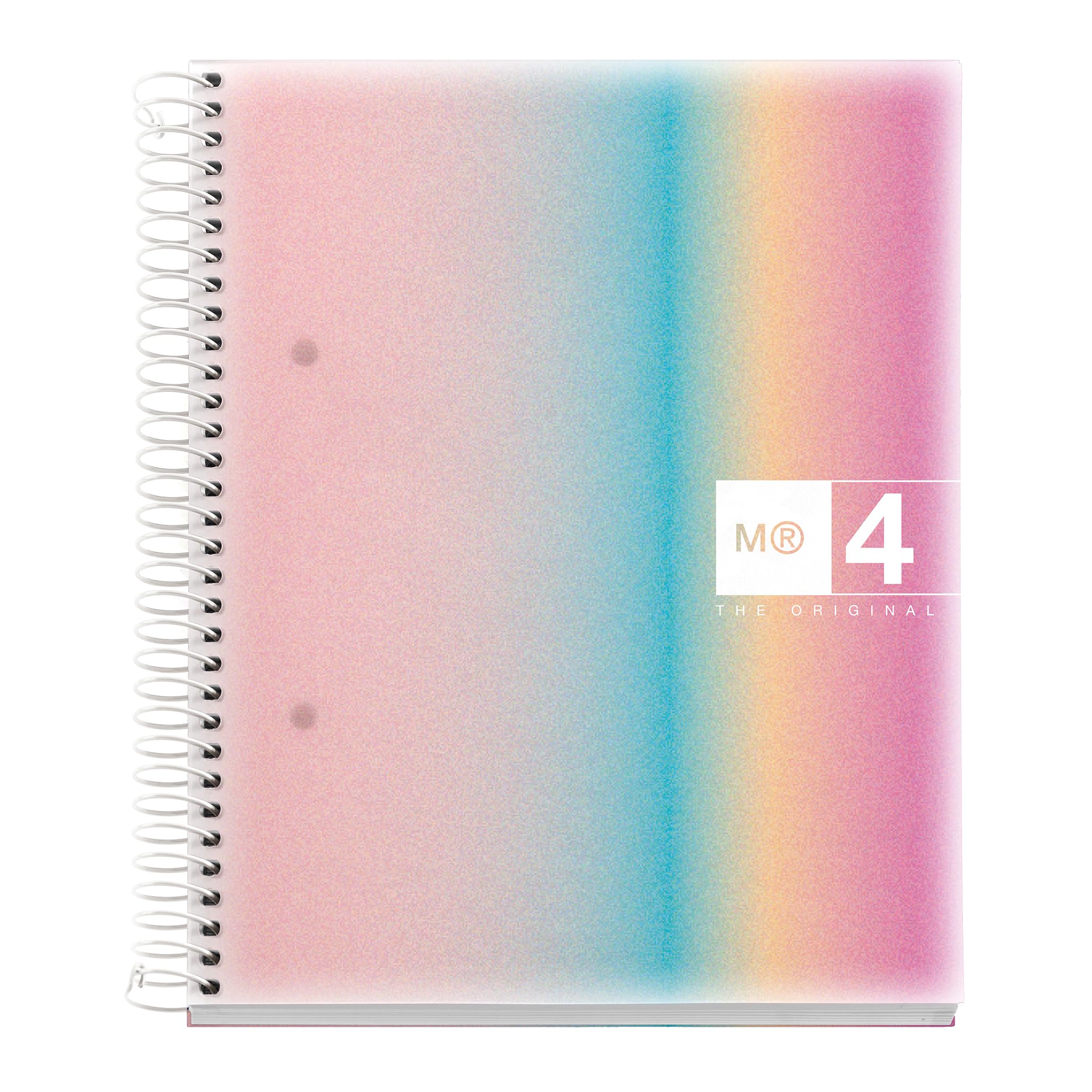 Miquelrius - A5 notebook, polypropylene cover, A5 notebook with 120 micro-perforated sheets, lined notebook with 4 colours to organize, Extra Opaque paper 70 g/m², 2 holes for filing
