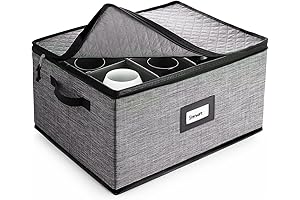 Wine Glass Storage Box with Dividers for Safe and Convenient Stemware Storage