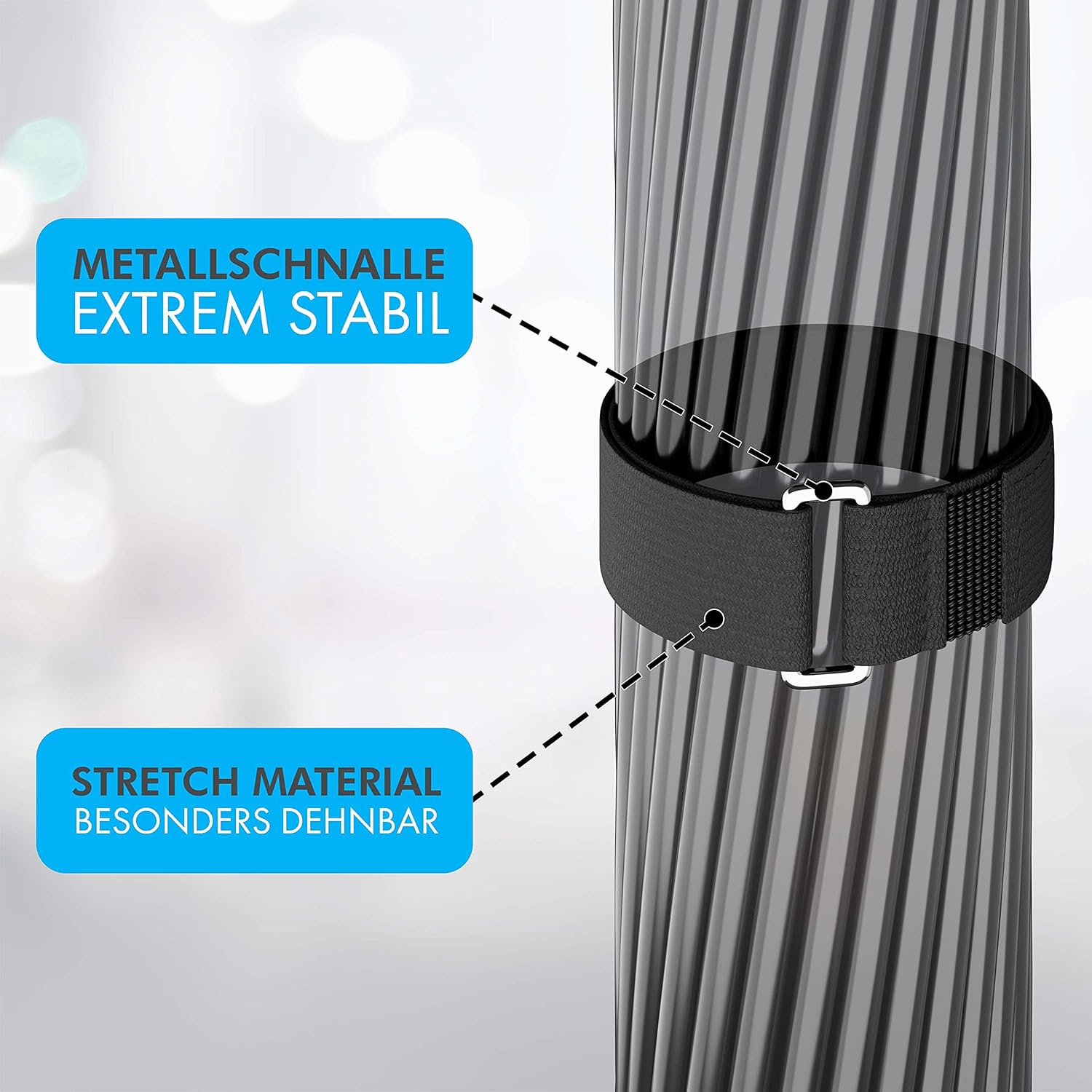 LAINFELD Velcro Cable Ties 30 cm Pack of 15 Stretch Velcro Strap with