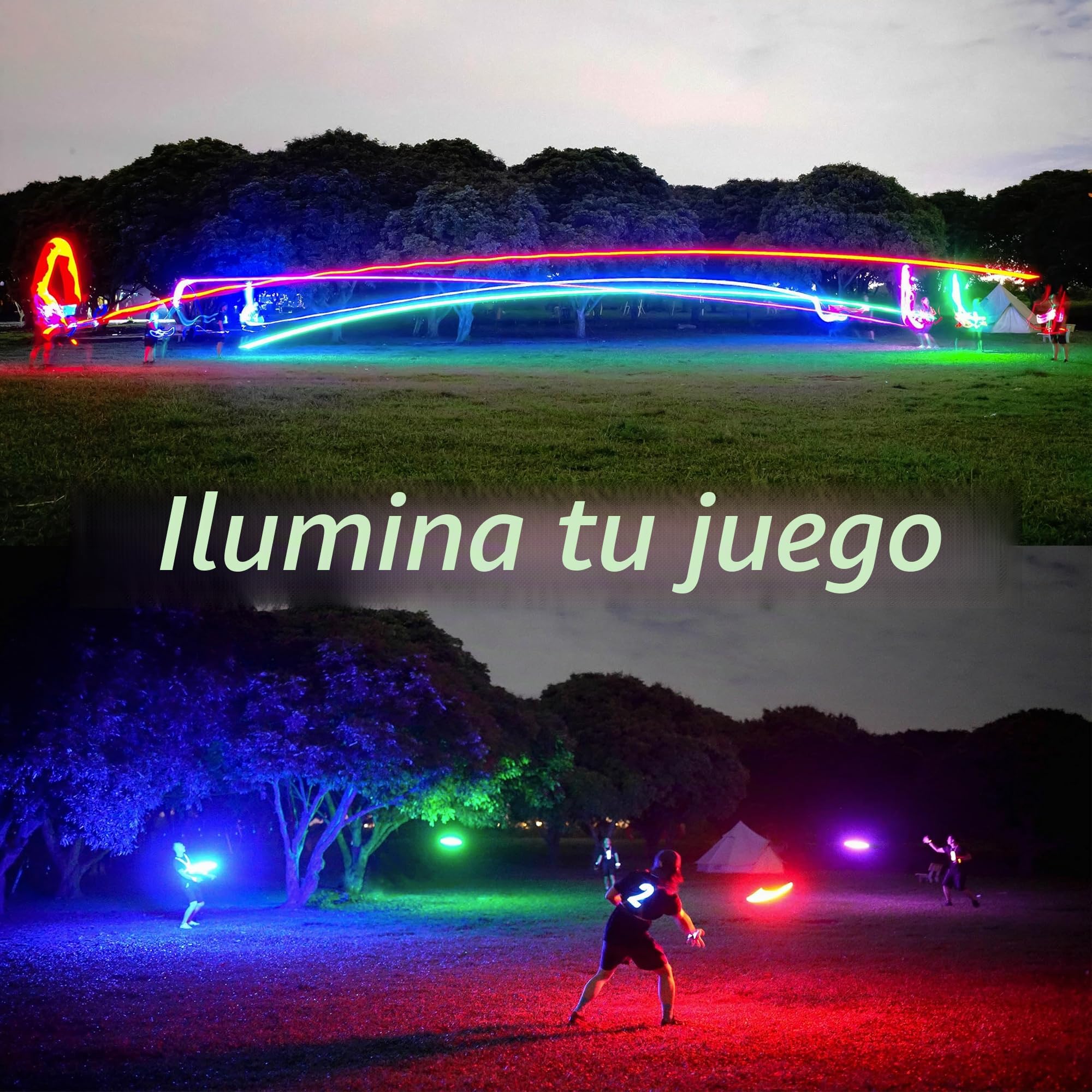 TOSY Flying Disc - 16 Millones de Colores RGB Leds, Brillante, Modos Inteligentes, iluminación automática, Recargable, Regalo de Pascua y cumpleaños para niños y Adolescentes, Frisbee de 175 g