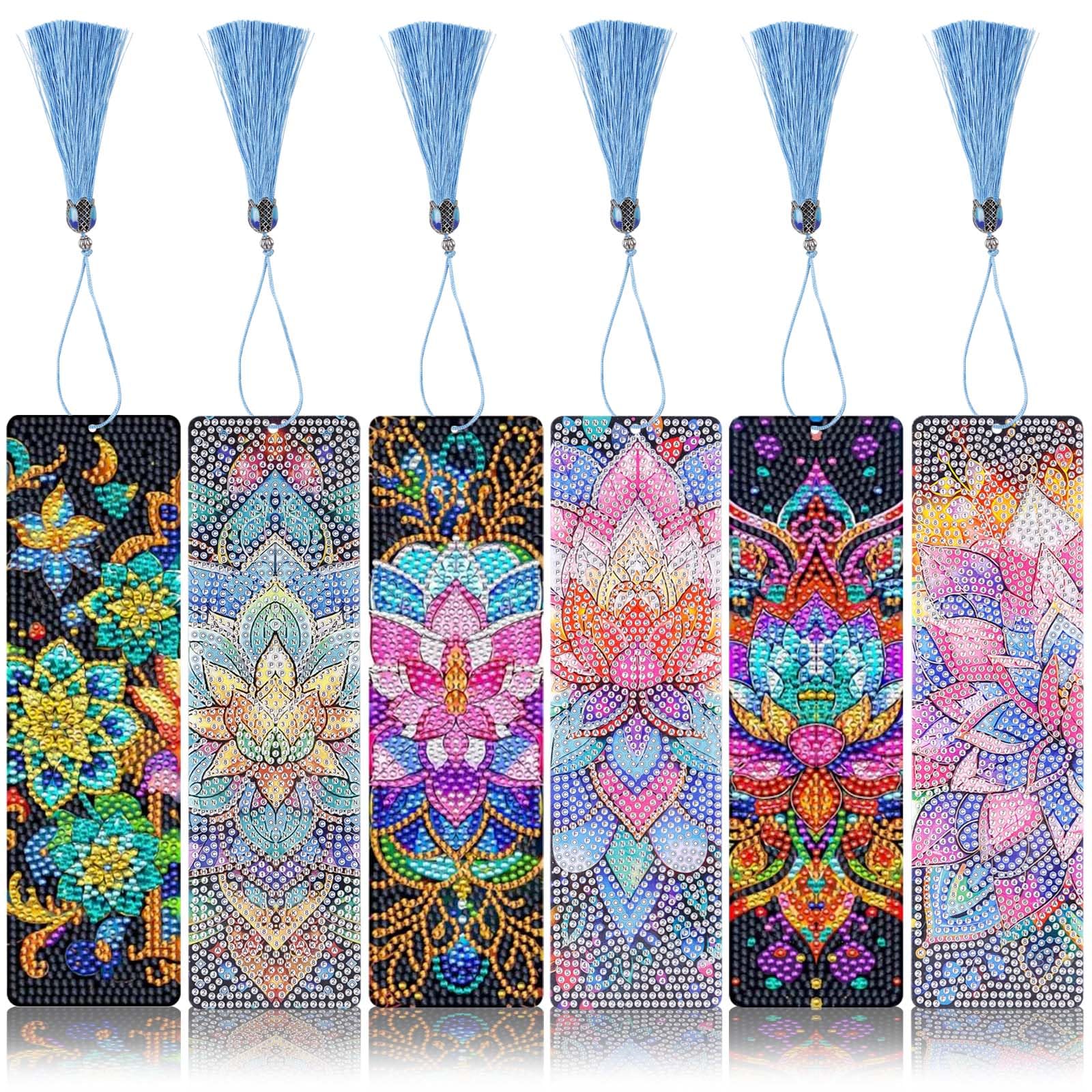 Lot De 6 Marque-Pages Peinture Diamant 5D Mandala - Kit Broderie DIY Pour Étudiants Et Cadeaux