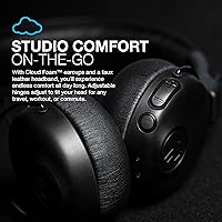 Vista 5 de JLab Studio ANC On-Ear Wireless Headphones, Black, 34+ Hour Bluetooth 5 Playtime, 28+ Hour with Active Noise Cancellation, EQ3 Custom Sound