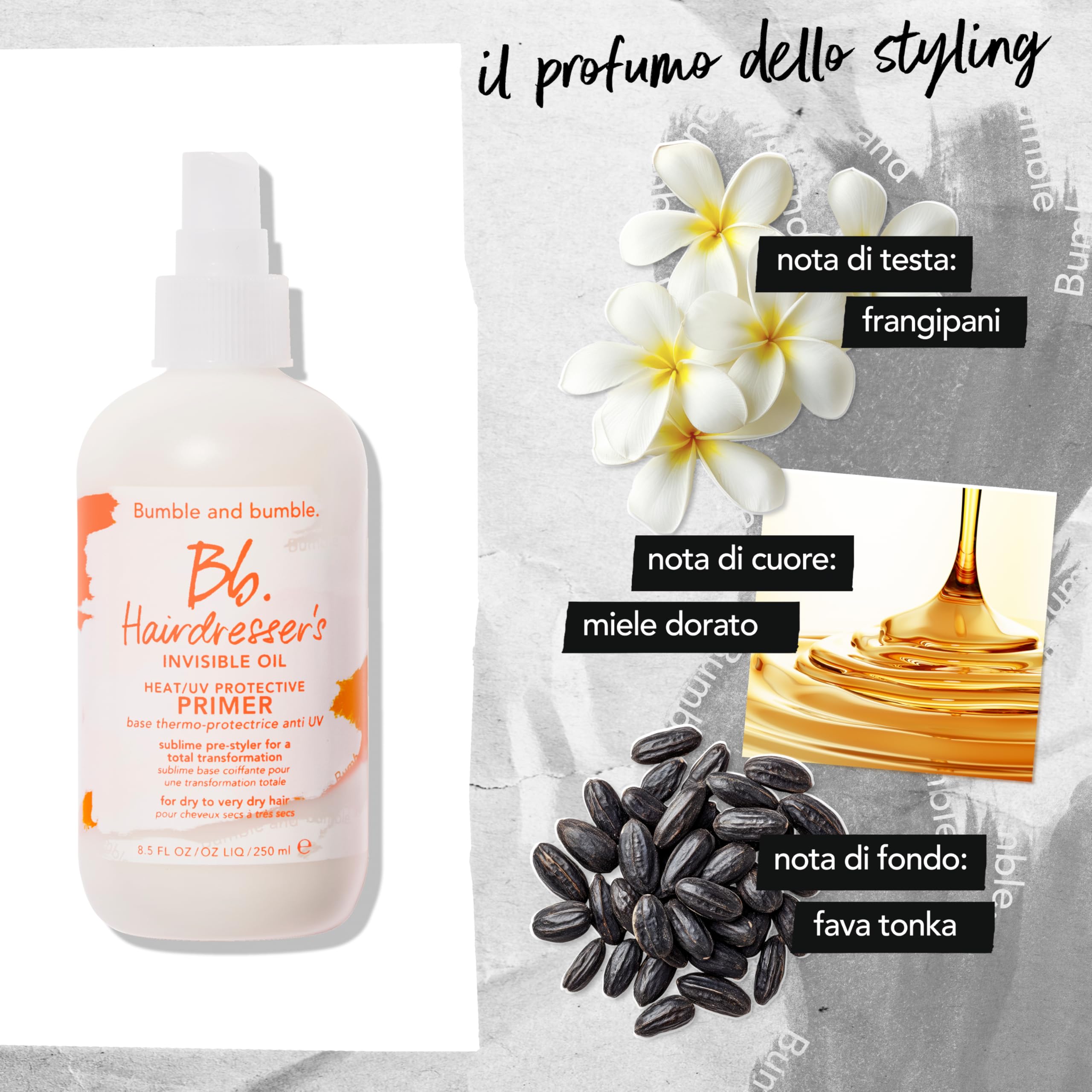 Bumble and bumble. Hairdresser’s Invisible Oil Heat/UV Protection Leave-In Conditioner Hair Primer | Idratante, anti-crespo, protezione del colore | Balsamo e primer per capelli con oli