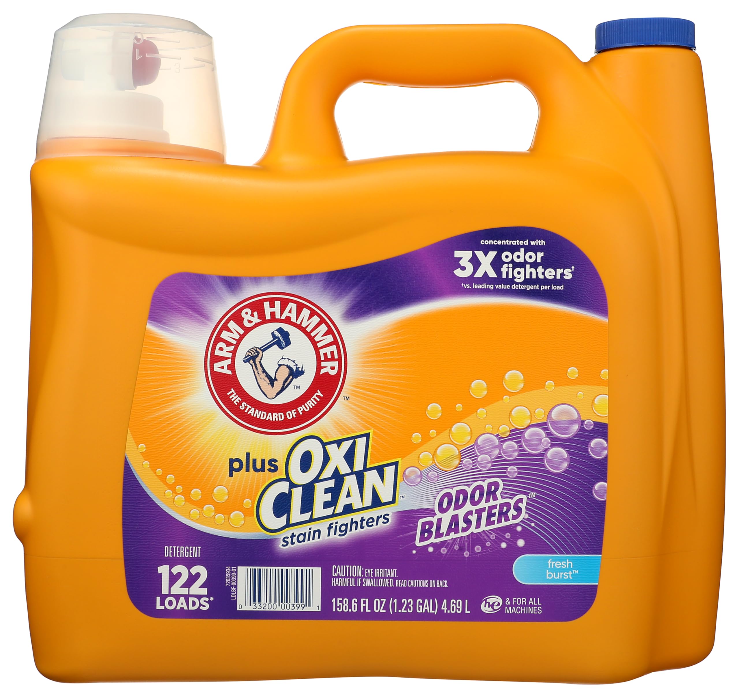 ARM & HAMMER Plus OxiClean with Odor Blasters Liquid Laundry Detergent, 122 Loads
