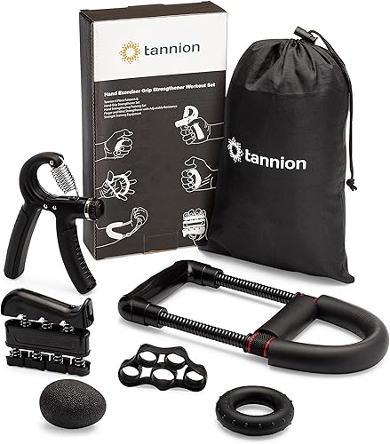 Miniatura 1 de Tannion Juego de 6 fortalecedores de agarre para antebrazo y mano  Juego de entrenamiento de fortalecimiento de mano  Fortalecedor de dedos y muñeca