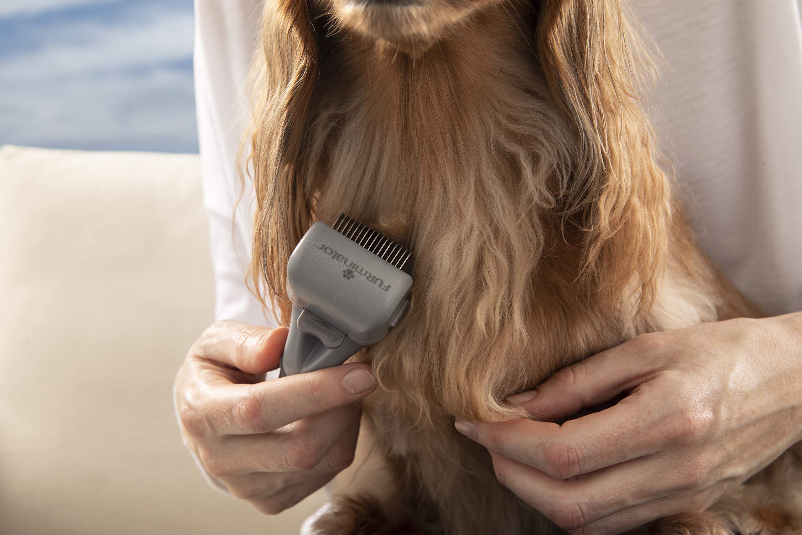 Furminator Verstellbarer Entfilzer für Hunde und Katzen & Harkenkamm für langhaarige Hunde und Katzen - Bürste zur Vorbeugung von Knoten und verfilzten Haaren