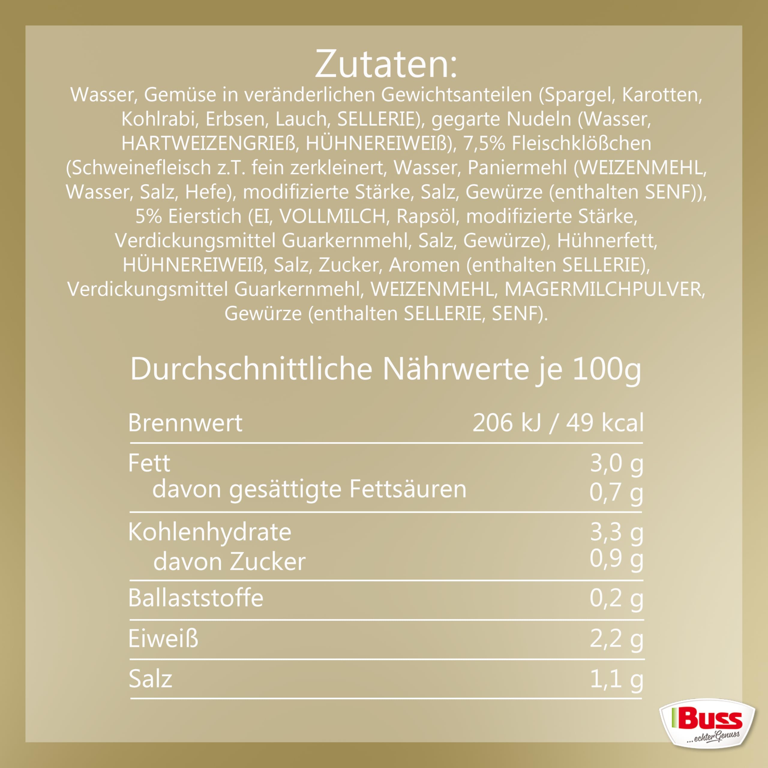 Leckere Gemüsesuppe mit Eierstich und Nudeln - Schnelle Fertiggerichte zum Aufwärmen in Mikrowelle & Topf - Lange haltbar