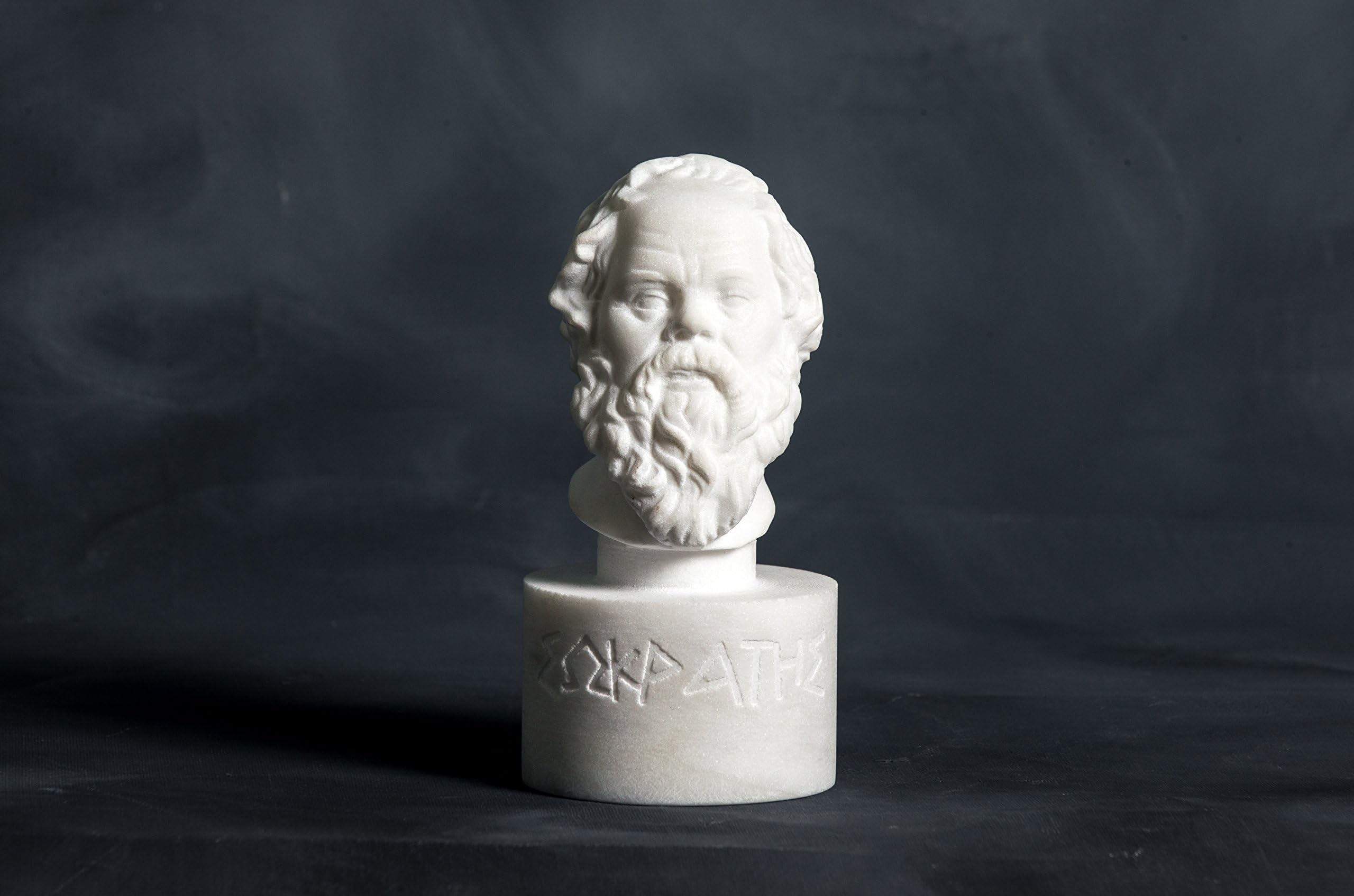 Marble Bust of Philosopher Socrates Carved Greek Statue Figurine Sculpture
