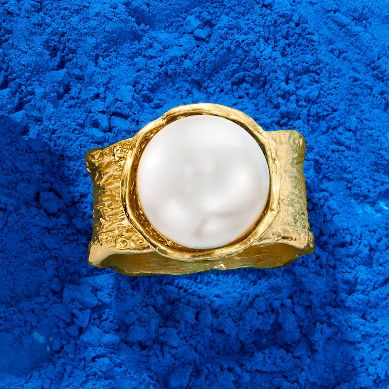 Ross-Simons 12mm Cultured Pearl Ring in 18kt Gold Over Sterling