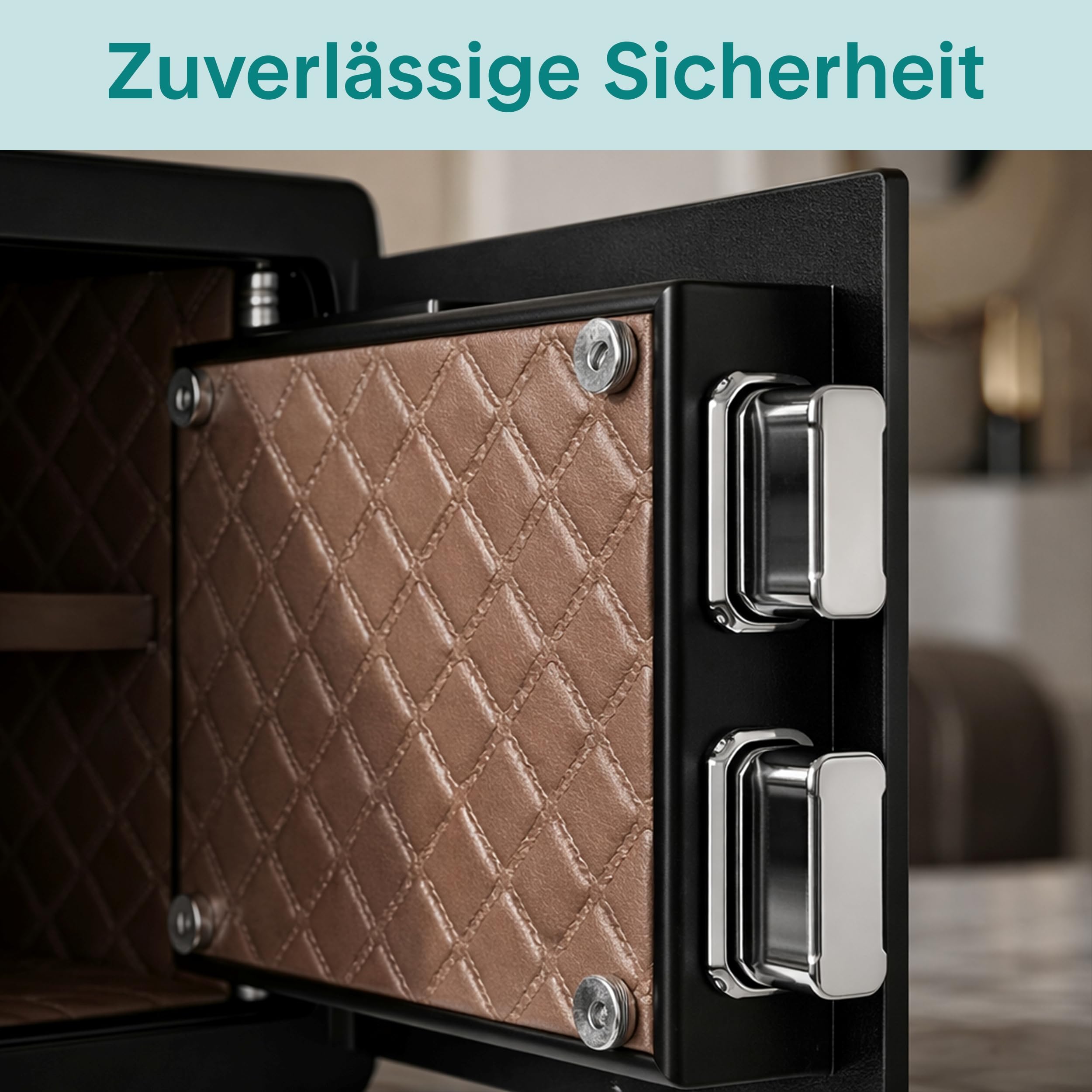 SereneLife 18L Tresor, Safe Für Zuhause Feuerfest & Wasserdicht, Digitaler Heimtresor mit Zugriff per Fingerabdruck, Möbeltresor mit Code & Schlüsseln, Safe Box für Wertsachen, Bargeld, Schmuck, Gold