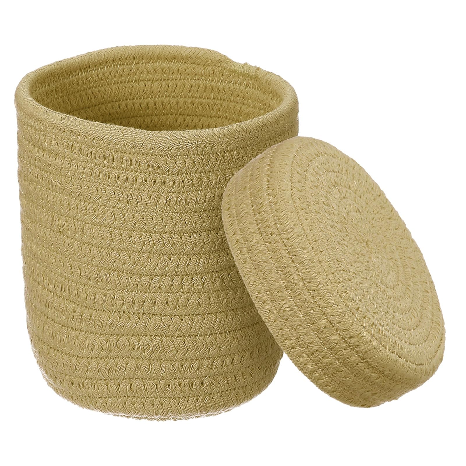Panier de rangement en corde de coton tissée kaki uxcell pour étagère