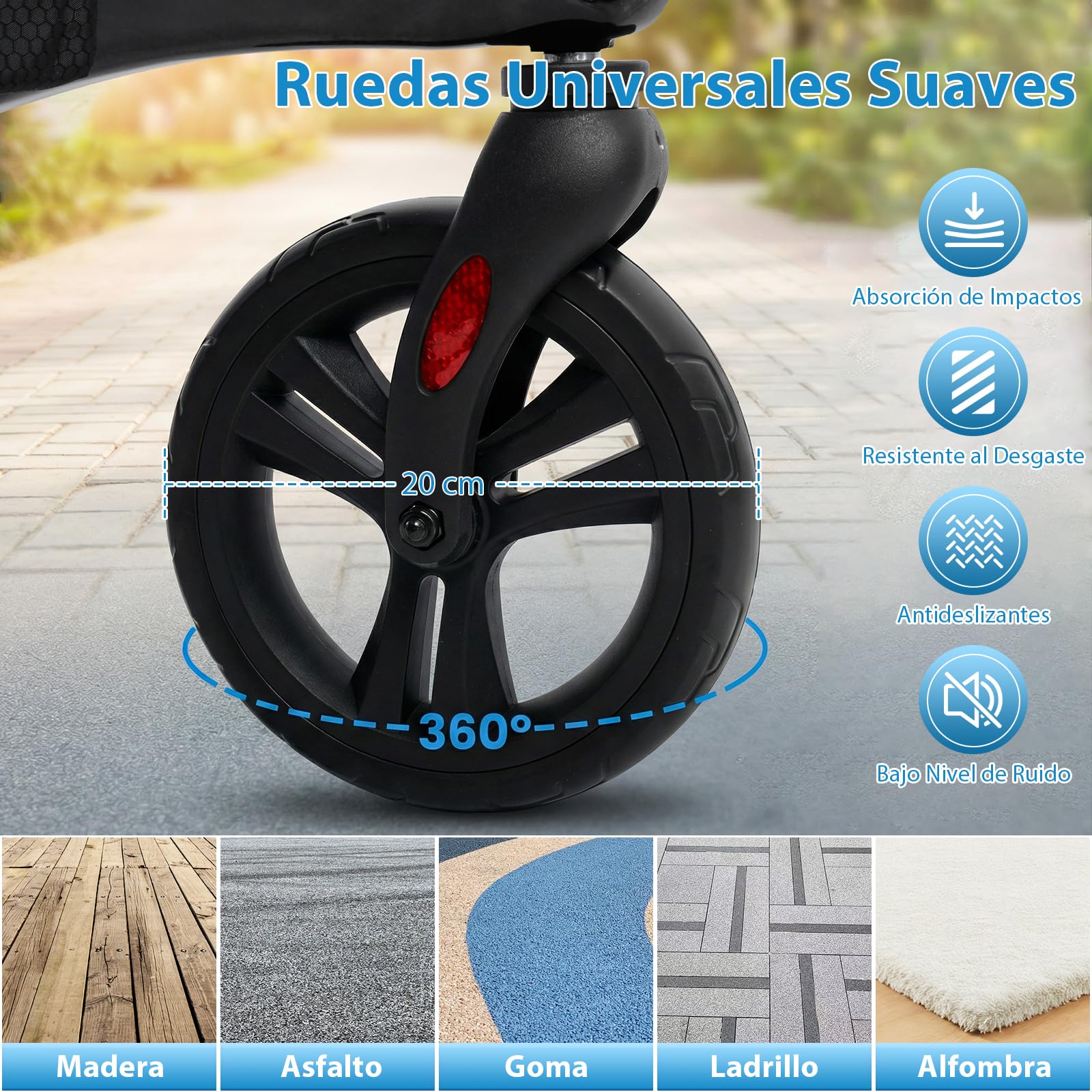 COSTWAY Andador Plegable para Ancianos, Caminadores para Mayores con Asiento, Estructura de Fibra de Carbono, 4 Ruedas de 20 cm, Altura Ajustable, Bolsillo, Tacataca para Ancianos, Carga 136kg