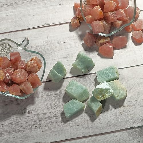 Miniatura 7 de YATSKIA Cristal de amazonita, cristales crudos de 1 libra, cristales curativos, suministros de reiki, cristales crudos a granel, piedras