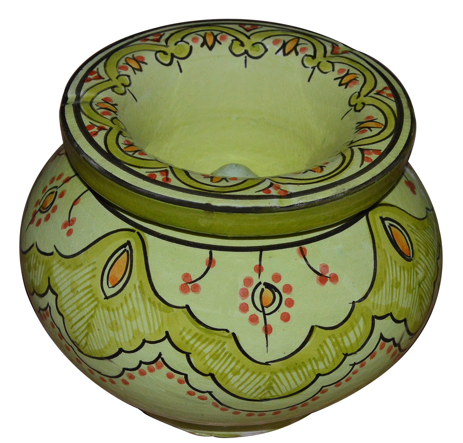 Ashtray Tobacco Leaf 5-Inch Crystal Ash Tray, Deep Bowl, 4-Finger