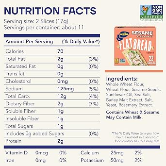 Wasa Thins Flatbread Crackers Variety 4 Pack, Rosemary & Sea Salt (Pack Of 2) & Sesame & Sea Salt (Pack Of 2), No Saturated Fat (1.5g - 2.0g Total Fat) & 0g of Trans Fat, No Cholesterol, 2.4 Lb