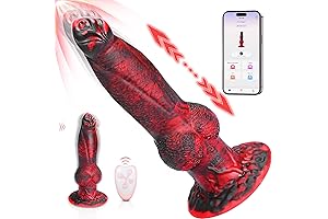 Thrusting Dildo Vibrator Sex Toys 3IN1, 8.8" Big Knot Fantasy Dildo