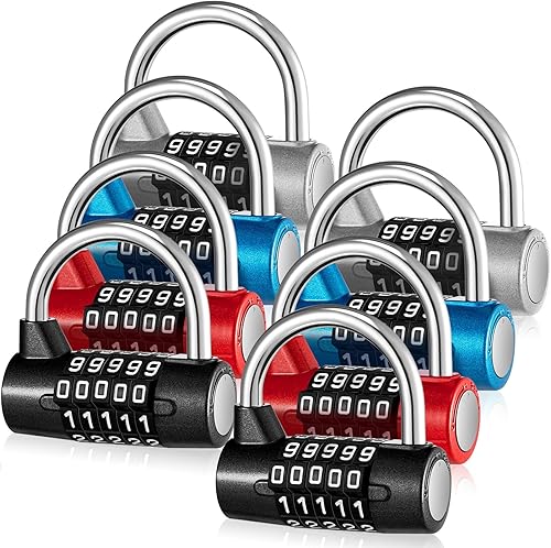 Shimeyao 8 piezas de 5 cerraduras de combinación de metal de 5 dígitos de bloqueo de palabras de alta resistencia para gimnasio, casillero de