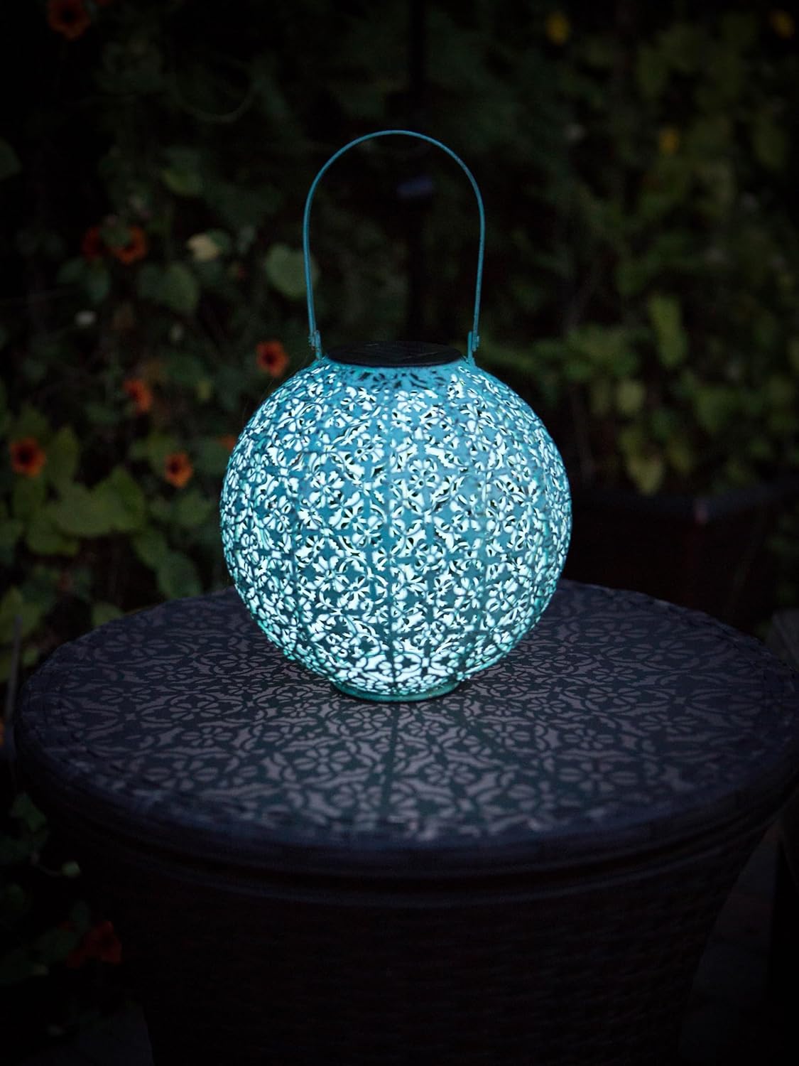 Echo Valley 4478C Casablanca Solar Lantern Decorative Lighting with Automatic On/Off, Celeste
