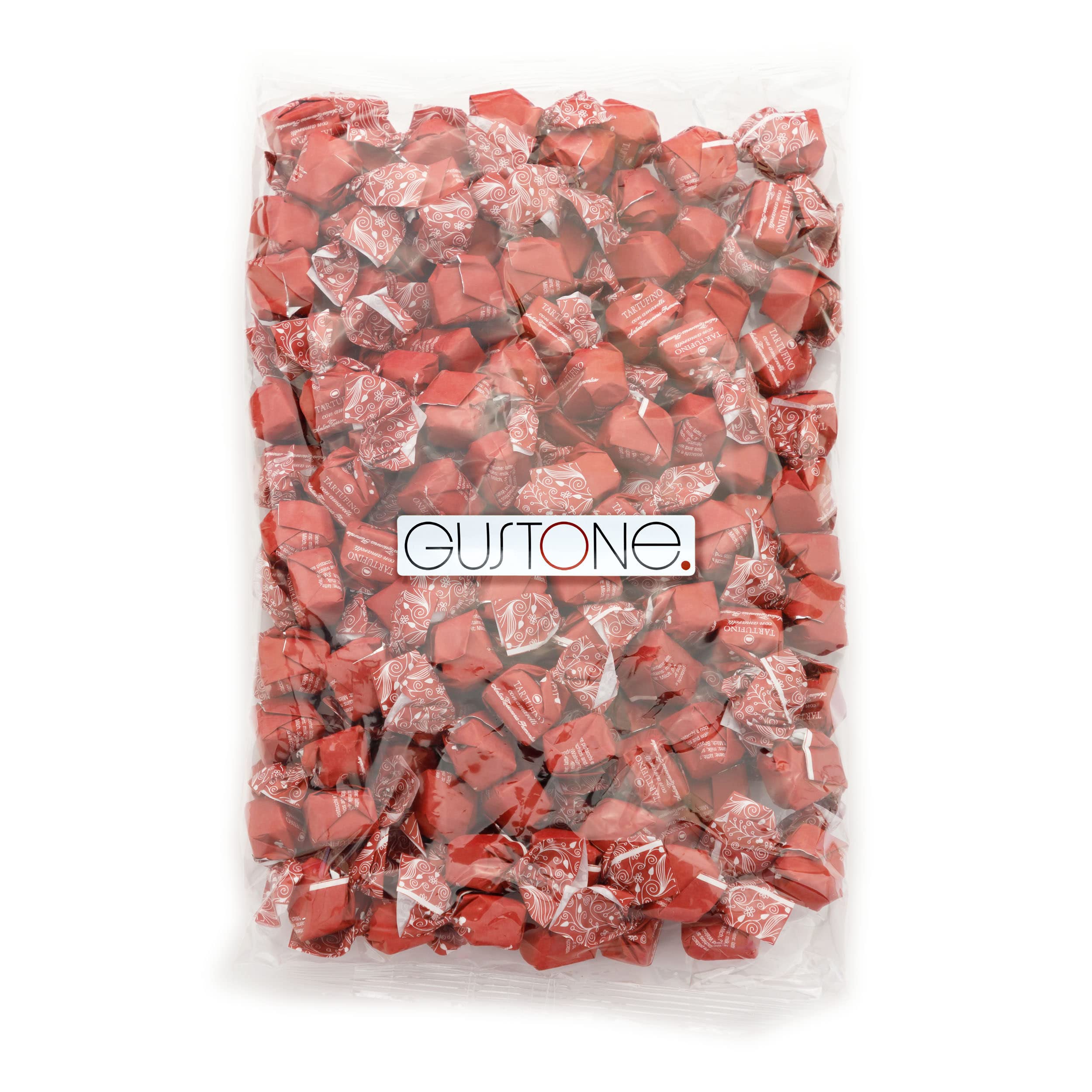 GUSTONE. Tartufini Dolci con Amaretti Antica Torroneria Piemontese 140 1kg | Amarettini Stückchen Vollmilch, Schokoladentrüffel, italienische Confiserie-Tradition, 32% Kakao, glutenfrei