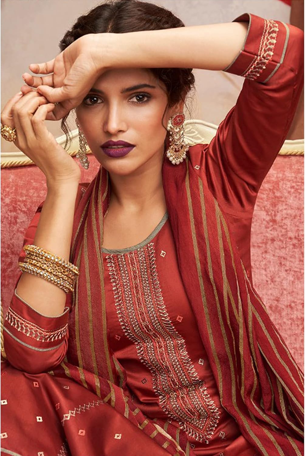 Pakistani Outfits Stitched Heavy Embroidery Work Beautiful Shalwar Kameez Palazzo Suits