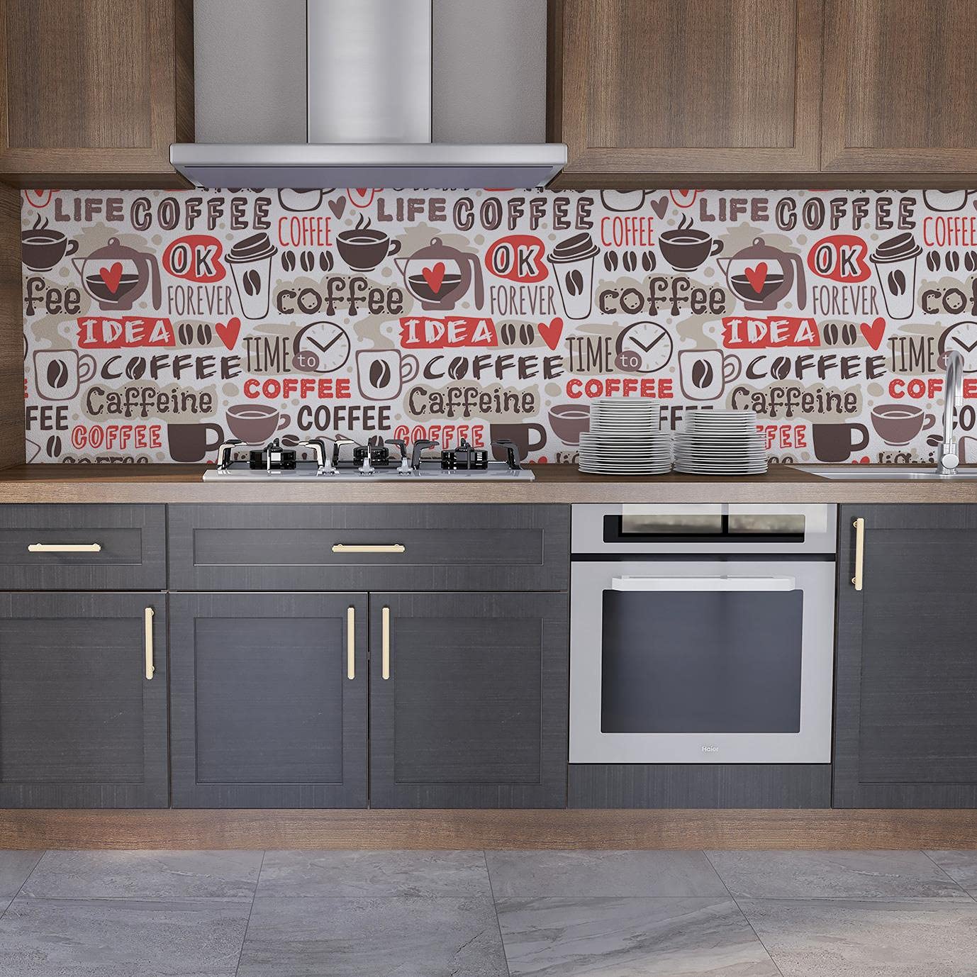 Mutfak Tezgah Arası Folyo Fayans Kaplama Folyosu İdea Coffee 60 x 400