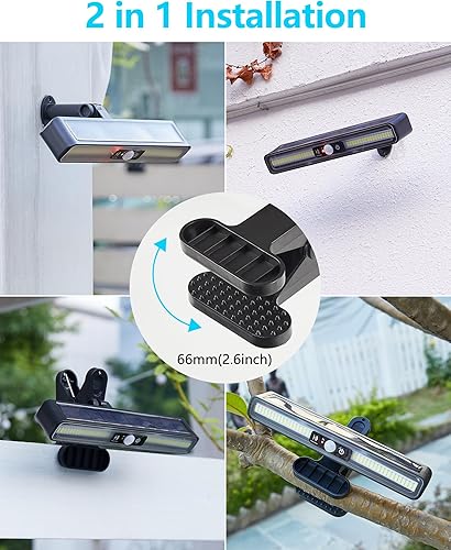 Miniatura 4 de Ladvow Solar Lights Outdoor Waterproof Clip 36 Big LEDs Motion Sensor Fence Lights 2 Mounting Ways for Fence, Umbrella, Wall, Patio, Deck and