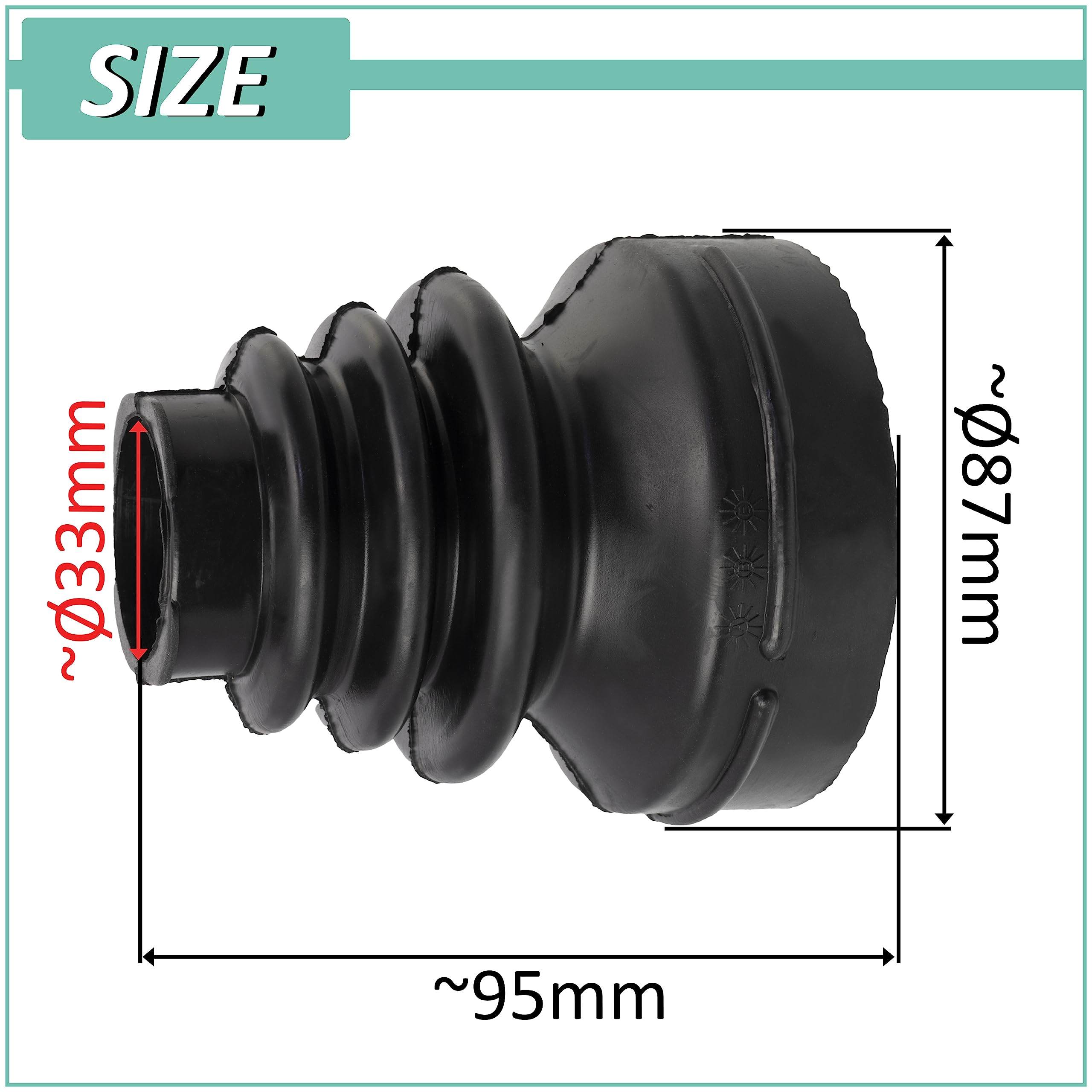 AERZETIX - C43066 - Soufflet de cardan avec 2 colliers de serrage - côté de montage: du côté boîte de vitesses - compatible avec numéros OE 3287.A9, 964777918