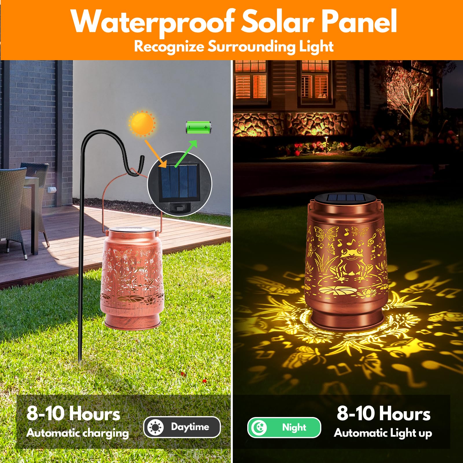 Farol solar para exteriores, impermeable, decoración de jardín, regalos de cumpleaños de Navidad para mujeres, mamá, abuela, jardín, patio, césped, balcón, porche, rana