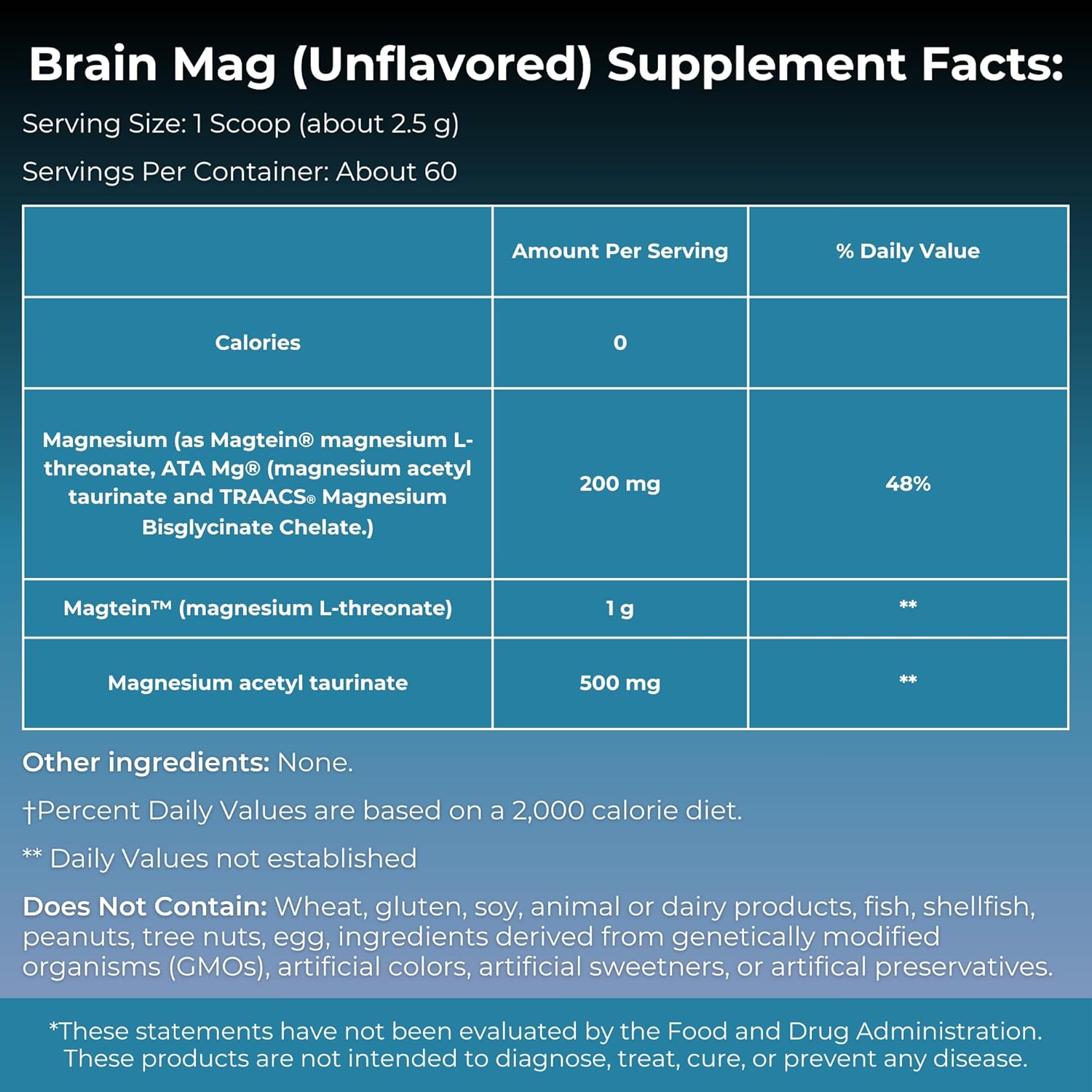 MYOXCIENCE Brain Mag | Magnesium L-Threonate Magtein & Magnesium Glycinate Powder (Unflavored) (60 Servings) - Image 2