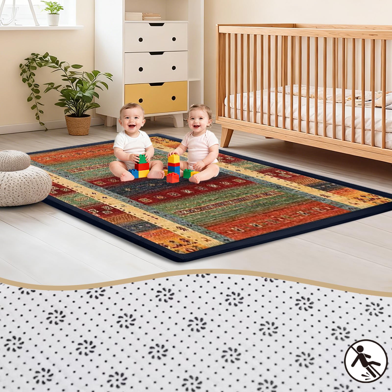 Tappeto Gioco Bambini Acolchado 2 cm Extra Spesso, Antiscivolo, Ideale per Pavimenti e Box Neonato, Palestra Neonati, Tappeto Tummy Time Neonati 160 x 280cm