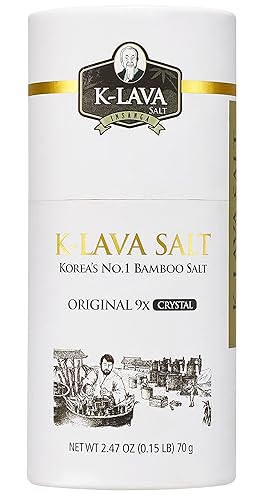 K-LAVA SALT  Sal de bambú número 1 de Corea original 9x, cristal, 2.47 onzas