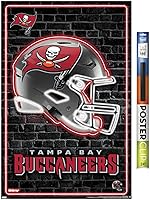 Vista 11 de Trends International NFL Tampa Bay Buccaneers - Póster de pared con casco neón 23, 34 pulgadas de largo x 22.4 pulgadas, versión premium sin marco